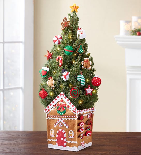 Gingerbread House Countdown Tree + Free Candle Flower Bouquet