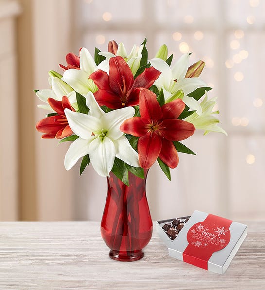 Holiday Lily Bouquet Flower Bouquet