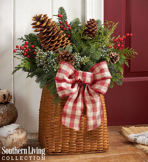 Welcome Winter Evergreen Basket by Southern Living Flower Bouquet