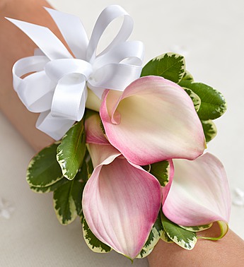 Pink Mini Calla Lily Corsage Flower Bouquet