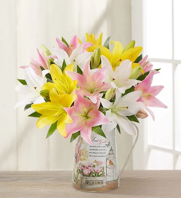  
Sweet Spring Lilies for Mother's Day Flower Bouquet