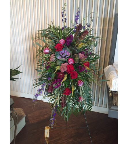 Our Deepest Sympathy Easel Spray Flower Bouquet