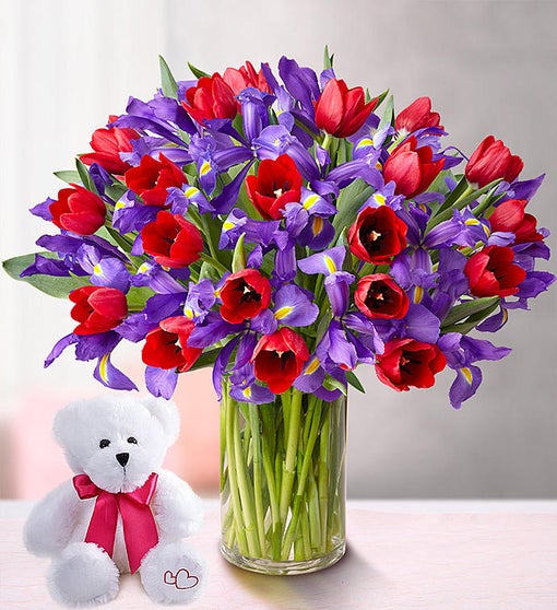 Deluxe Bunches of Love Tulip & Iris Flower Bouquet