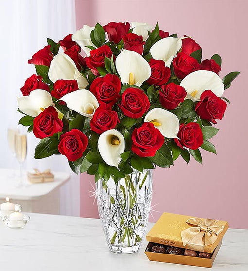 Luxurious Red Rose & Calla Lily Bouquet Flower Bouquet