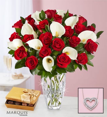 Luxurious Red Rose & Calla Lily Bouquet