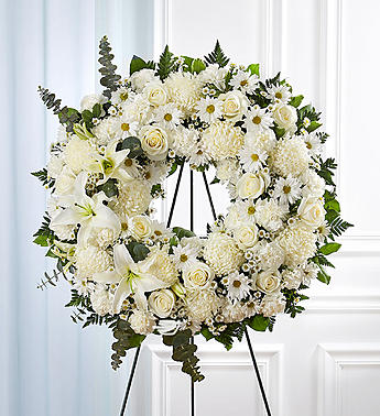 Serene Blessings™ Standing Wreath- White
