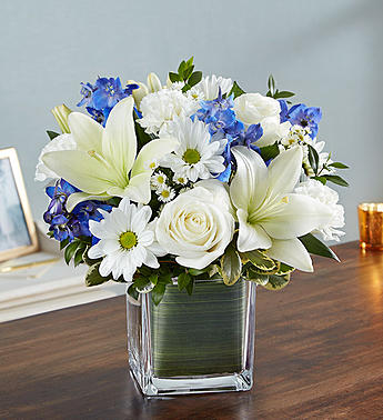 Healing Tears™ Blue & White Flower Bouquet