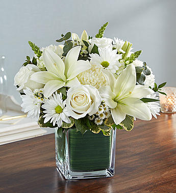 Healing Tears™ All White Flower Bouquet