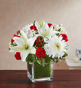 Healing Tears™ Red & White Flower Bouquet