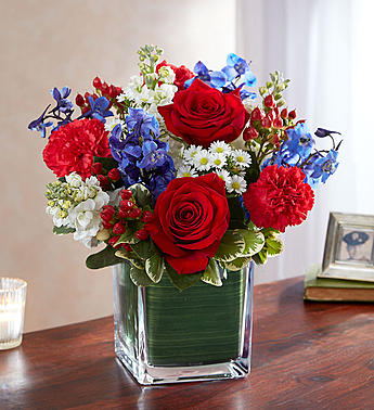 Healing Tears™ Red, White & Blue Flower Bouquet