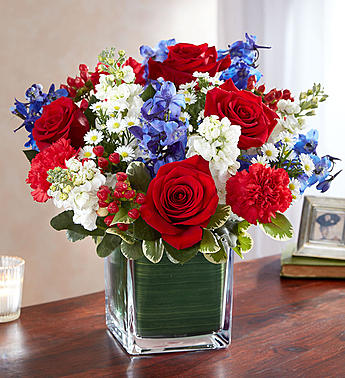Healing Tears™ Red, White & Blue Flower Bouquet
