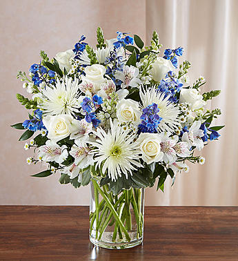 Sincerest Sorrow™ Blue & White Flower Bouquet