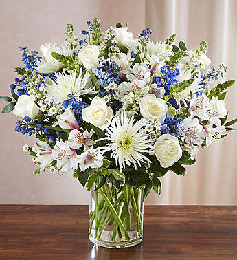 Sincerest Sorrow™ Blue & White Flower Bouquet