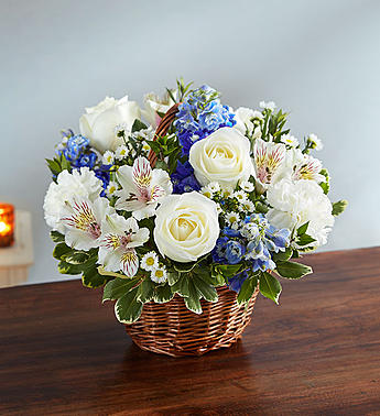 Peace, Prayers & Blessings™ Blue & White Flower Bouquet