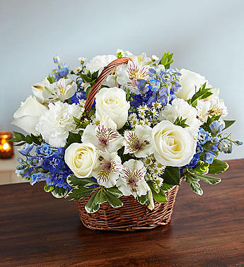 Peace, Prayers & Blessings™ Blue & White Flower Bouquet