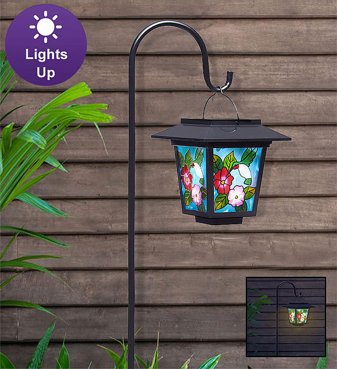 Solar Hummingbird Lantern with Stake
 Flower Bouquet