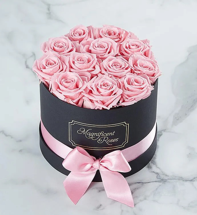 Magnificent Roses™ Preserved Pink Roses Flower Bouquet