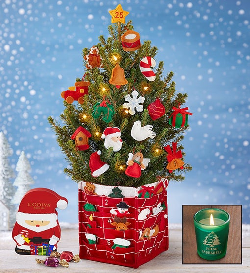Countdown to Christmas Tree + Free Candle