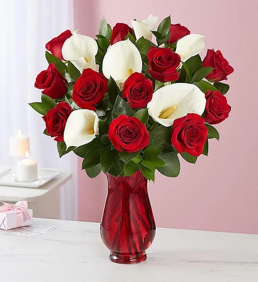 Red Rose & Calla Lily Bouquet for Mother's Day
 Flower Bouquet