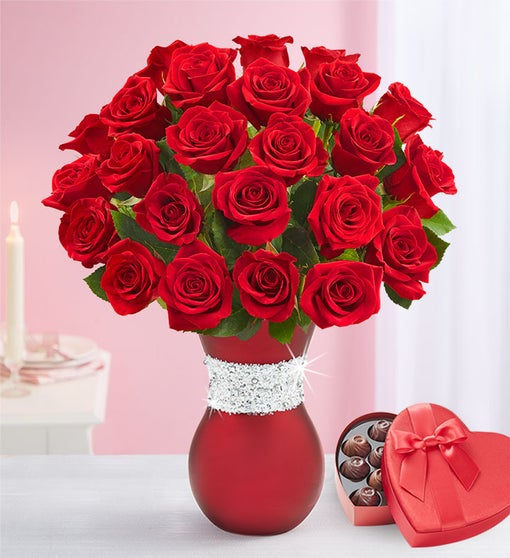 Sparkle Her Day Red Roses Flower Bouquet