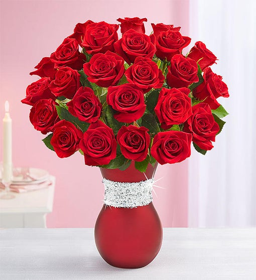 Sparkle Her Day Red Roses