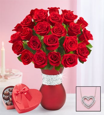 Sparkle Her Day Red Roses