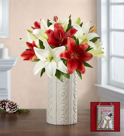 Winter Warmth Lily Bouquet
