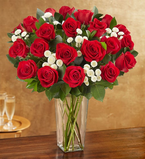 Premium Long Stem Red Roses Flower Bouquet