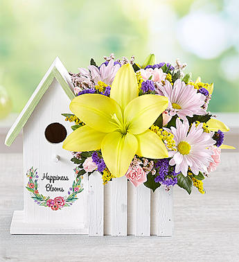 Happiness Blooms™ Birdhouse - Yellow
