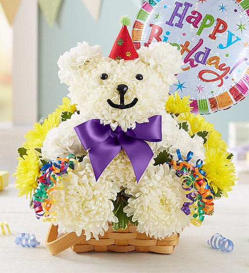 Birthday Beary™ Flower Bouquet