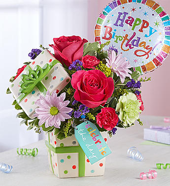 Happy Birthday Present Bouquet Flower Bouquet