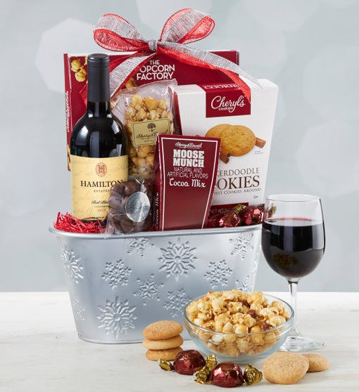 Sparkling Snow Sweets & Wine Basket