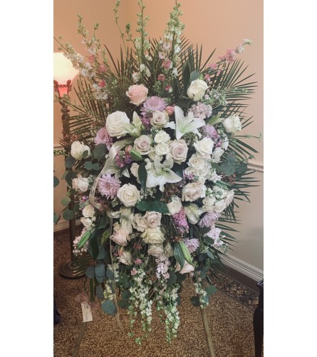 Blush & Lilac Tribute Easel Spray Flower Bouquet
