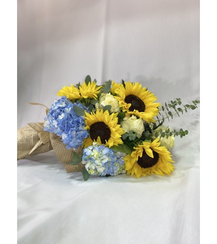 Sunflower Happiness wrapped flowers Flower Bouquet