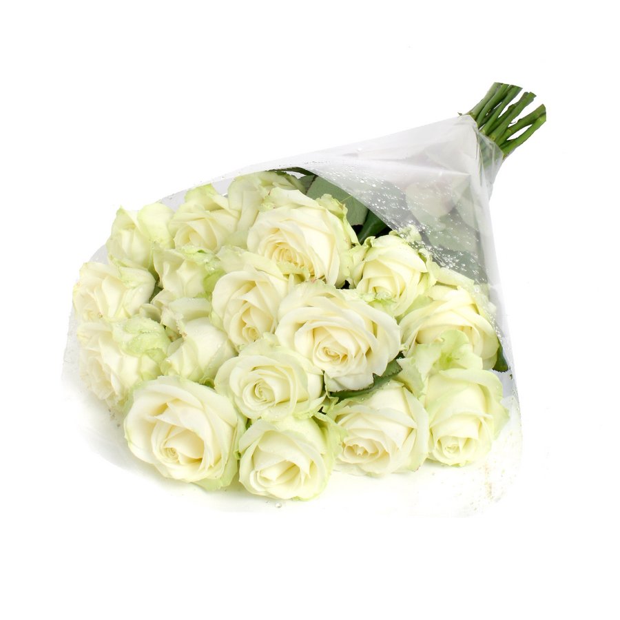 20 LUXURY WHITE ROSES Flower Bouquet