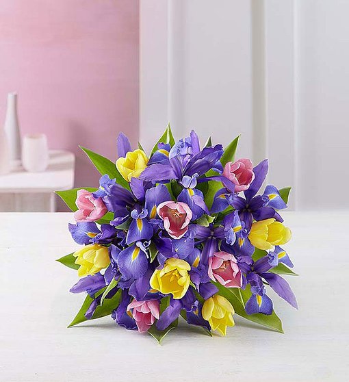  
Fanciful Spring Tulip & Iris Bouquet