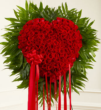 Red Rose Bleeding Heart Flower Bouquet