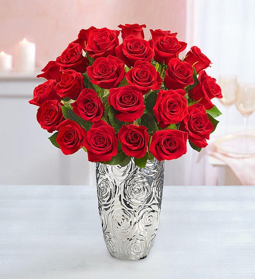 Two Dozen Red Roses Flower Bouquet