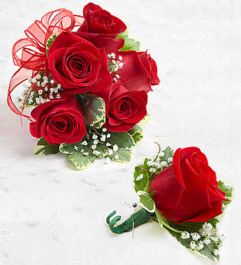 Rose Corsage & Boutonniere **Choose Color**Designers choice Flower Bouquet