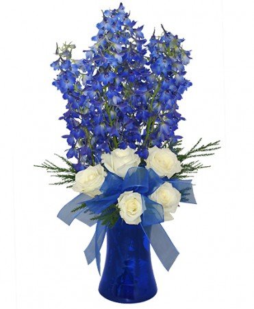 Brilliant Blue Flower Bouquet