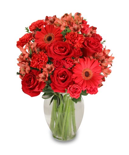 Charismatic Crimson Flower Bouquet