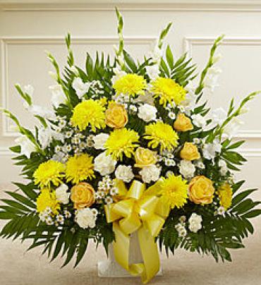Heartfelt Tribute Floor Basket Arrangement
 Flower Bouquet