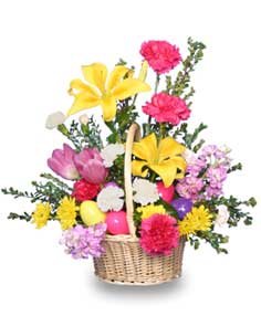 Egg Citing Easter   Basket Flower Bouquet