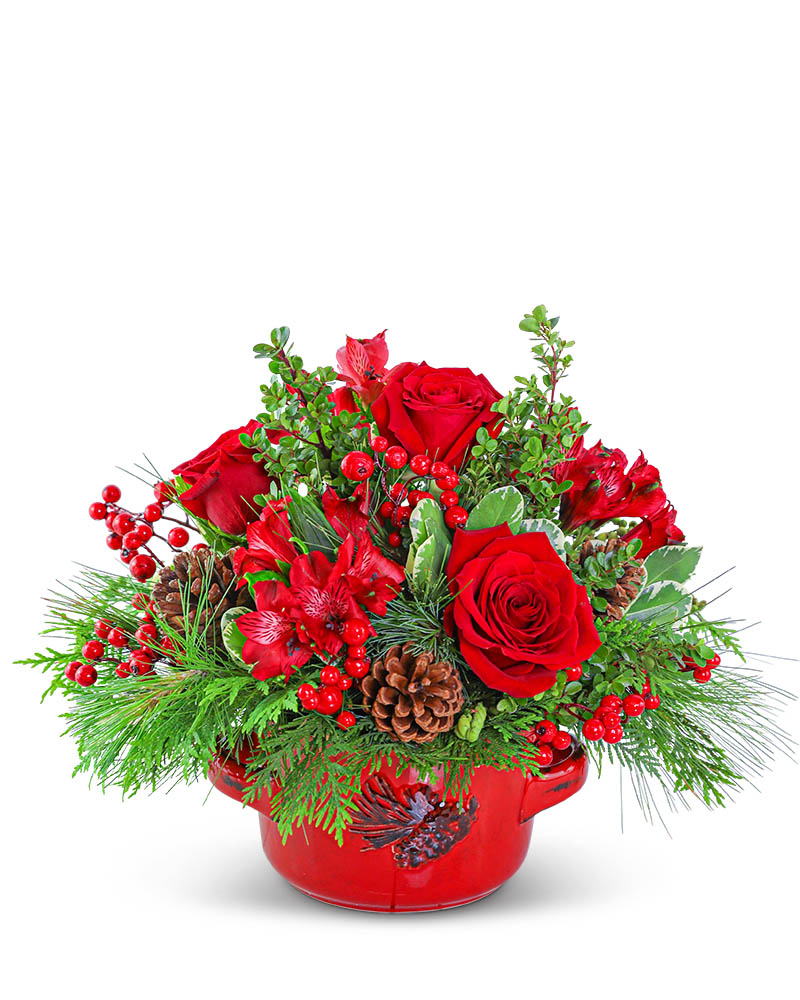 Keepsake Holiday Stoneware Centerpiece Flower Bouquet