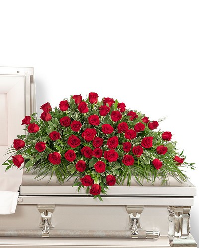 50 Red Roses Casket Spray Flower Bouquet
