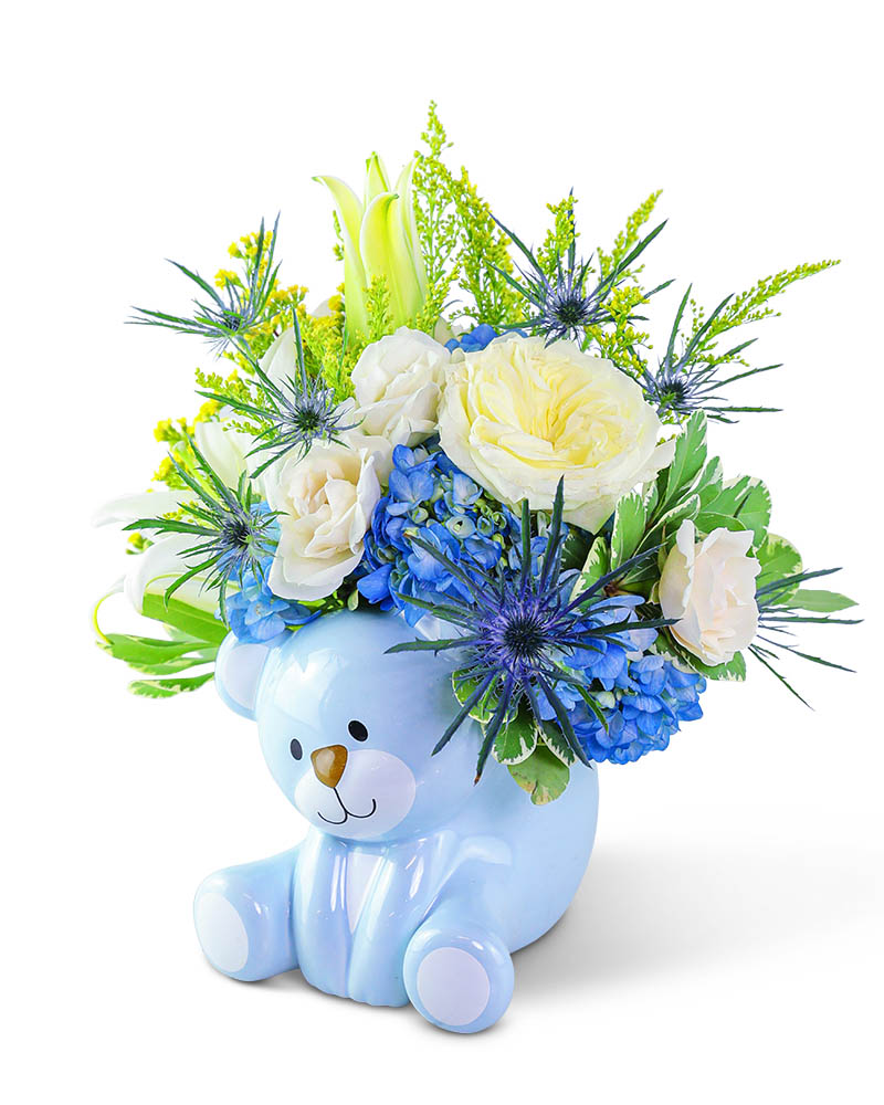 Little Bear Blue Flower Bouquet