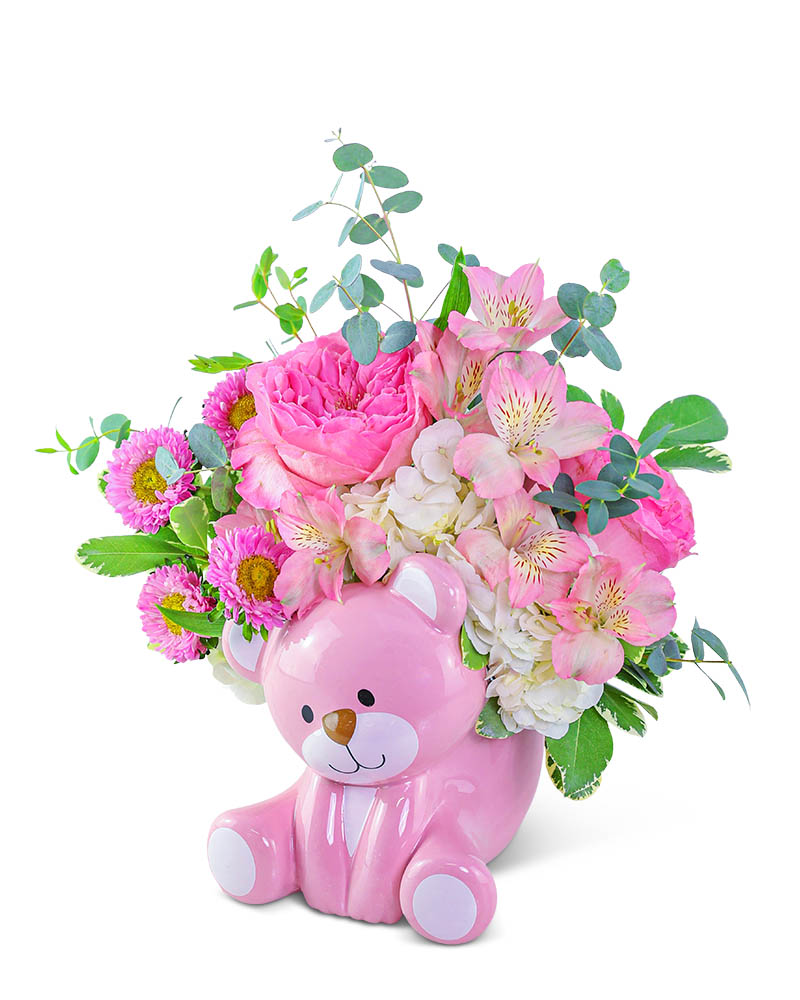 Little Bear Pink Flower Bouquet