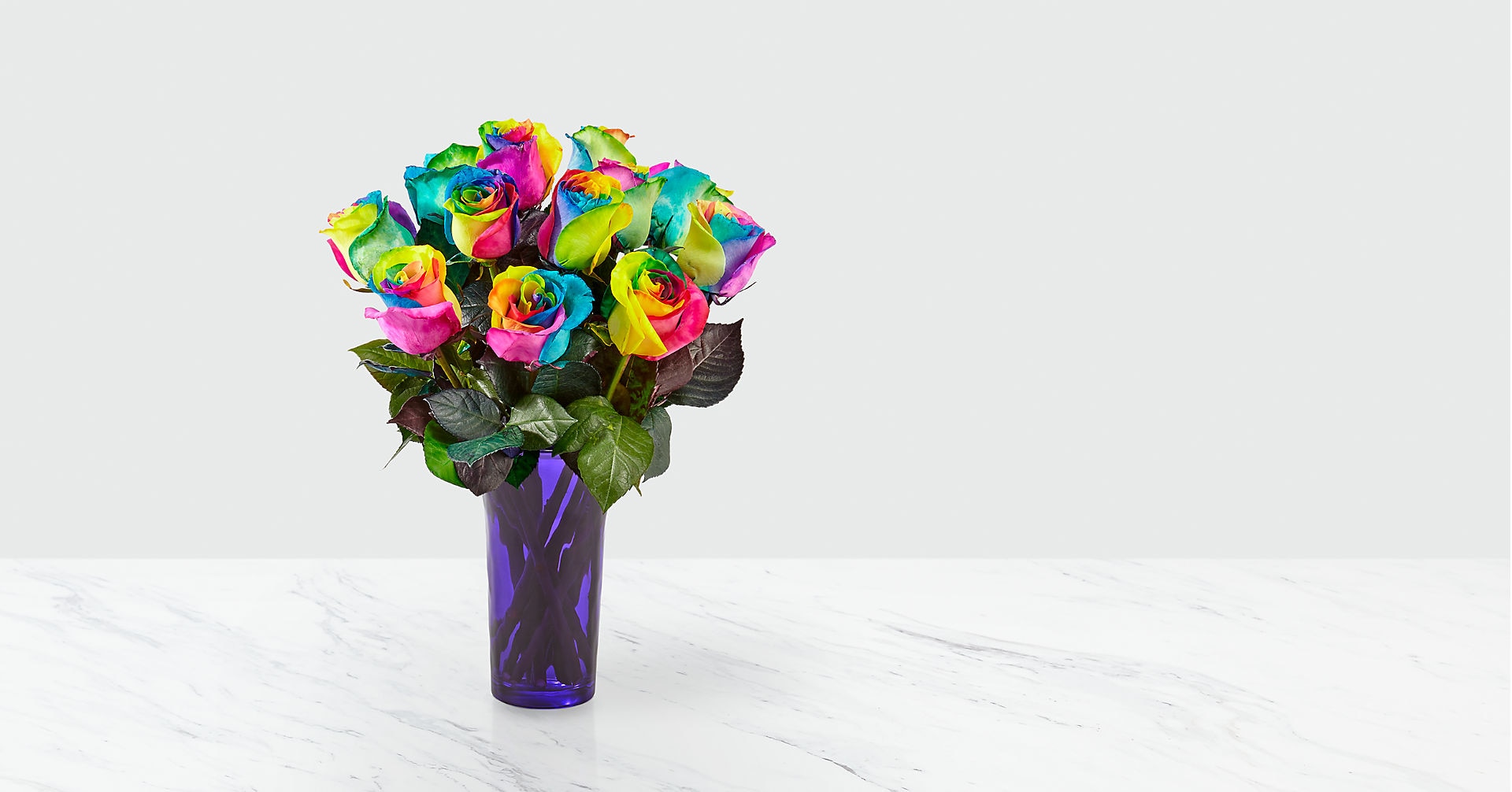 Time to Celebrate Rainbow Rose Bouquet Flower Bouquet