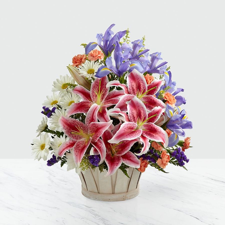 The Wondrous Nature Bouquet Basket Included Flower Bouquet