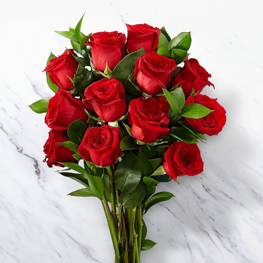 12 Red Roses with Vase
